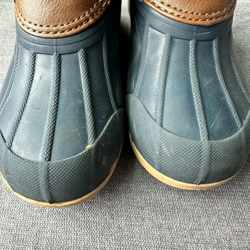 Boys Sperry Duck Boots Brown Blue Waterproof Size 12 Toddler